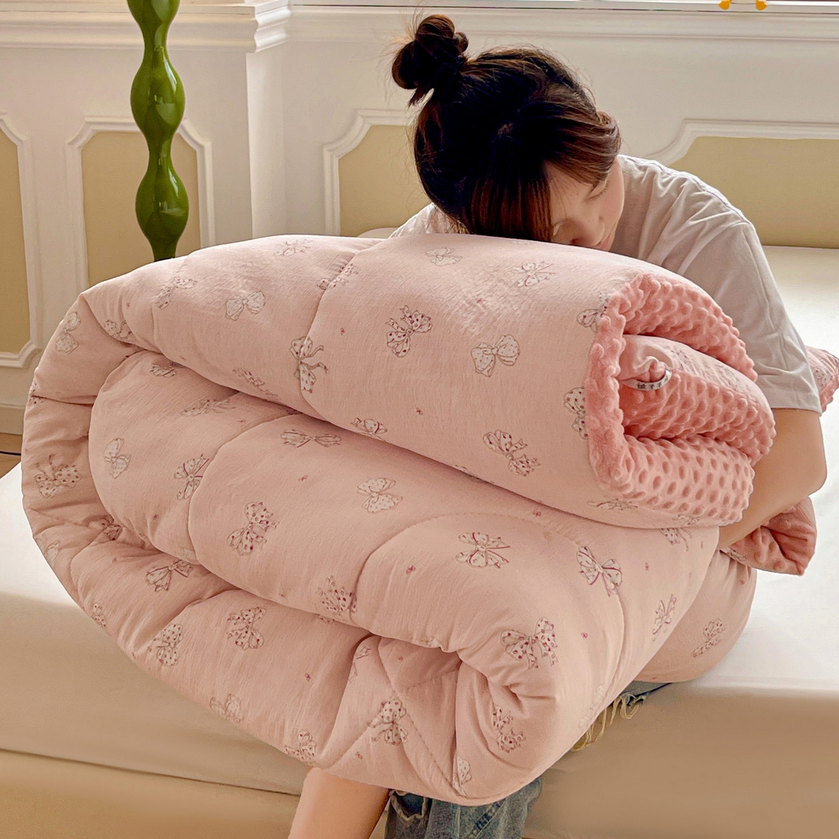 91家纺网 家纺一手货源 找家纺 艺菲阁家纺 2025新款豆豆绒被子 心愿