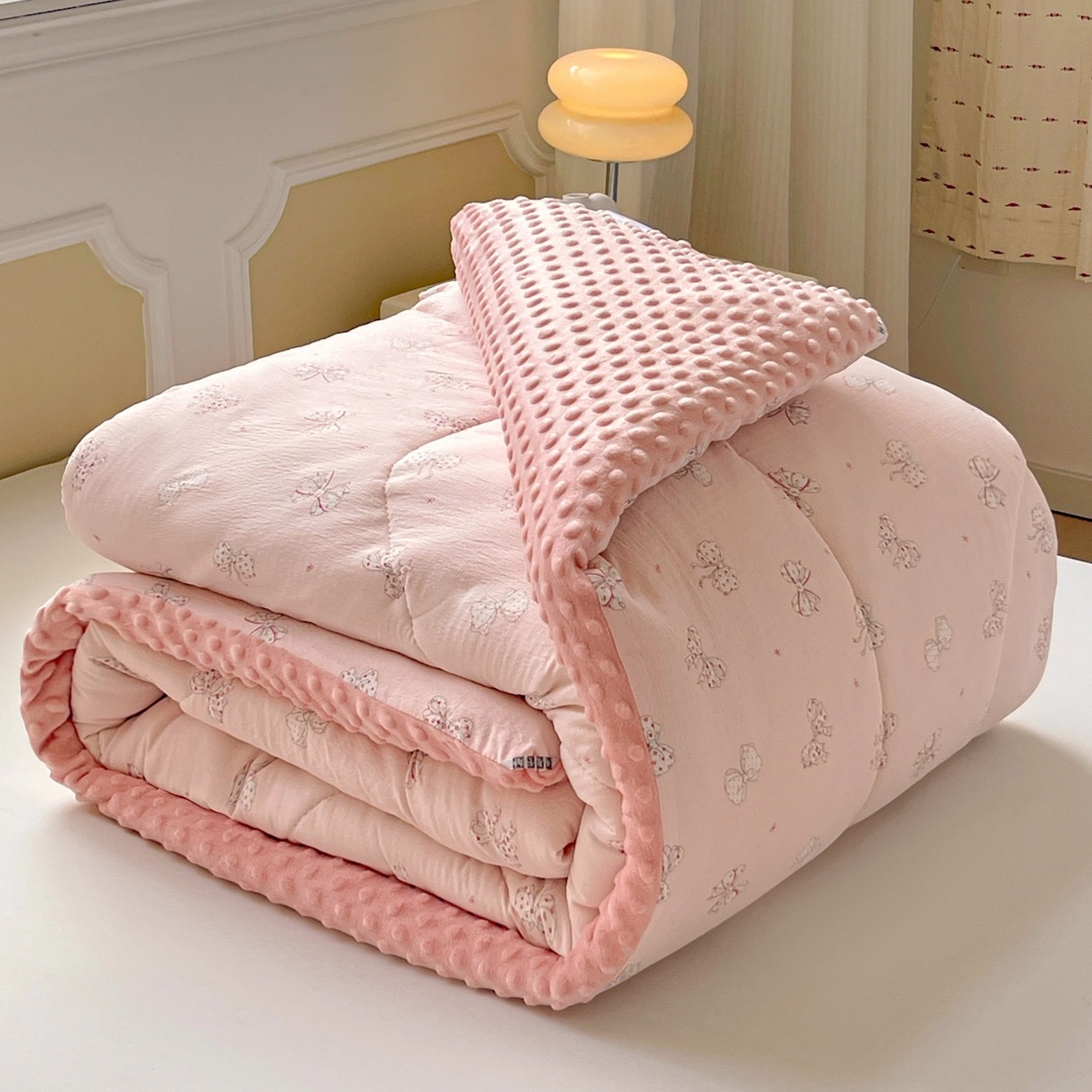 91家纺网 家纺一手货源 找家纺 艺菲阁家纺 2025新款豆豆绒被子 心愿