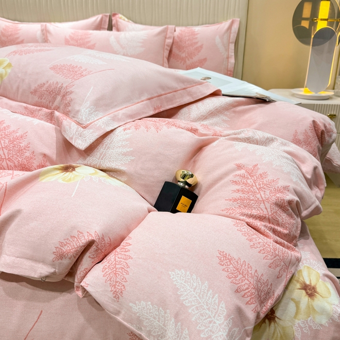 91家纺网 家纺一手货源 找家纺 木易家居 2026新款100%全棉纯棉加厚四件套（礼盒包装）（提供买家秀）梦初语-粉