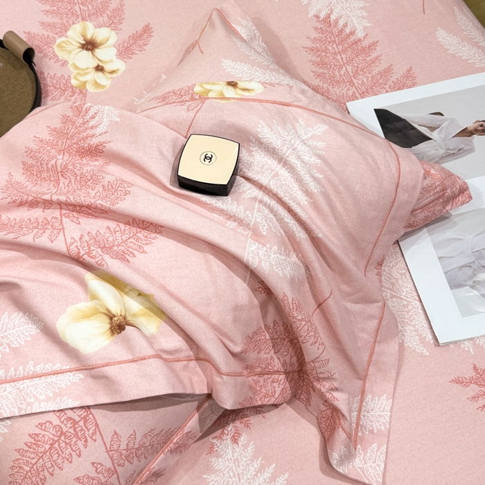 91家纺网 家纺一手货源 找家纺 木易家居 2026新款100%全棉纯棉加厚四件套（礼盒包装）（提供买家秀）梦初语-粉