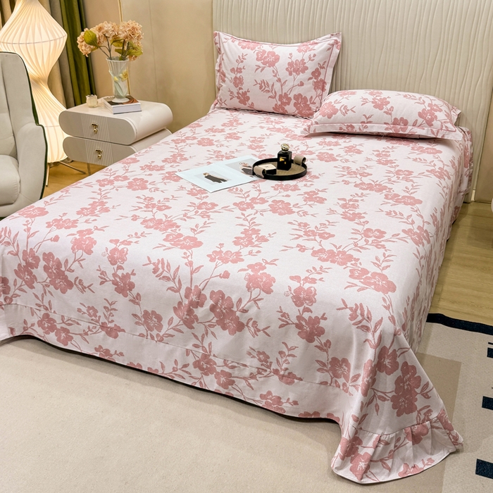 91家纺网 家纺一手货源 找家纺 木易家居 2026新款100%全棉纯棉加厚四件套（礼盒包装）（提供买家秀）小桥人家-粉