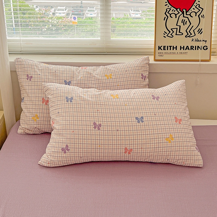 91家纺网 家纺一手货源 找家纺 梦纤绒 2025新款古法水洗棉小布袋四件套，高克重木棉云柔棉 浪漫主义