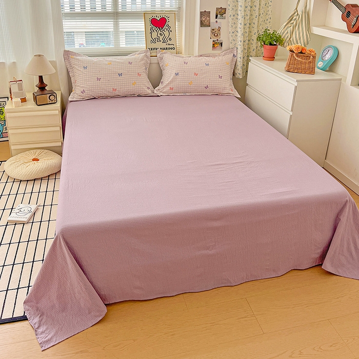 91家纺网 家纺一手货源 找家纺 梦纤绒 2025新款古法水洗棉小布袋四件套，高克重木棉云柔棉 浪漫主义