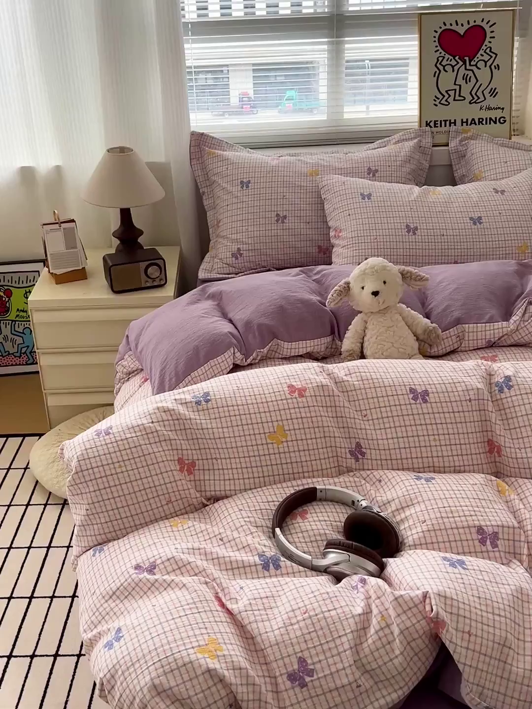 91家纺网 家纺一手货源 找家纺 梦纤绒 2025新款古法水洗棉小布袋四件套，高克重木棉云柔棉 浪漫主义