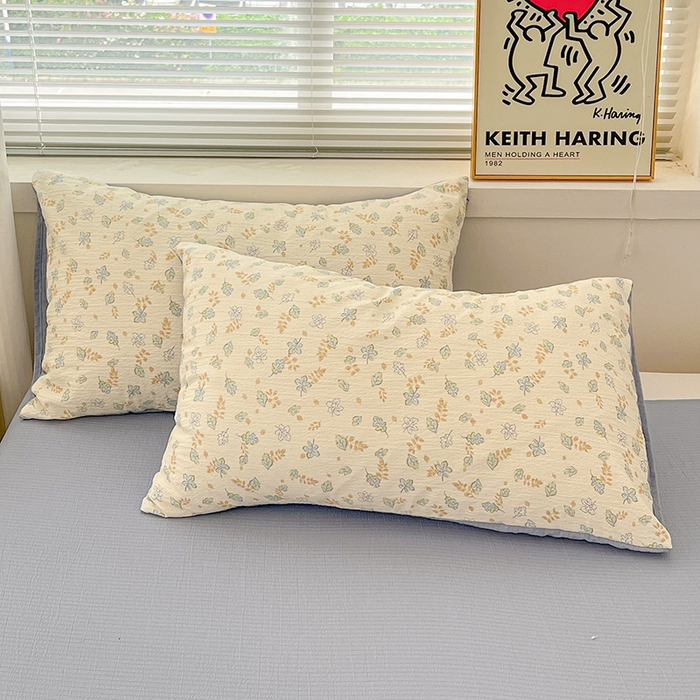 91家纺网 家纺一手货源 找家纺 梦纤绒 2025新款古法水洗棉小布袋四件套，高克重木棉云柔棉 清风絮语