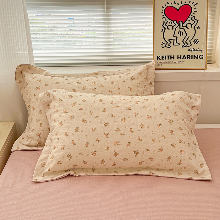 91家纺网 家纺一手货源 找家纺 梦纤绒 2025新款古法水洗棉小布袋四件套，高克重木棉云柔棉 晴天