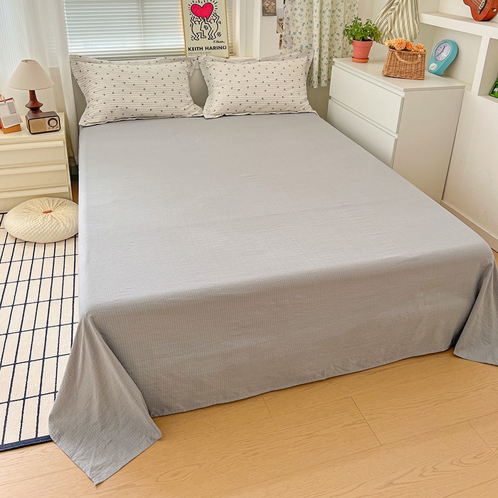 91家纺网 家纺一手货源 找家纺 梦纤绒 2025新款古法水洗棉小布袋四件套，高克重木棉云柔棉 山茶花