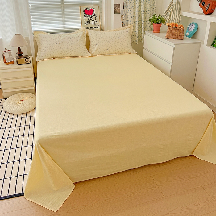 91家纺网 家纺一手货源 找家纺 梦纤绒 2025新款古法水洗棉小布袋四件套，高克重木棉云柔棉 兔小姐