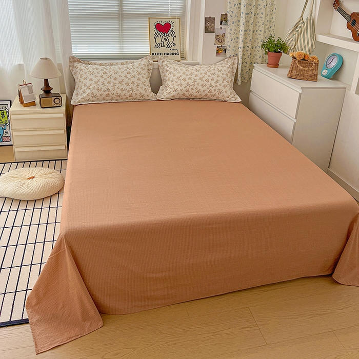 91家纺网 家纺一手货源 找家纺 梦纤绒 2025新款古法水洗棉小布袋四件套，高克重木棉云柔棉 闲趣花开