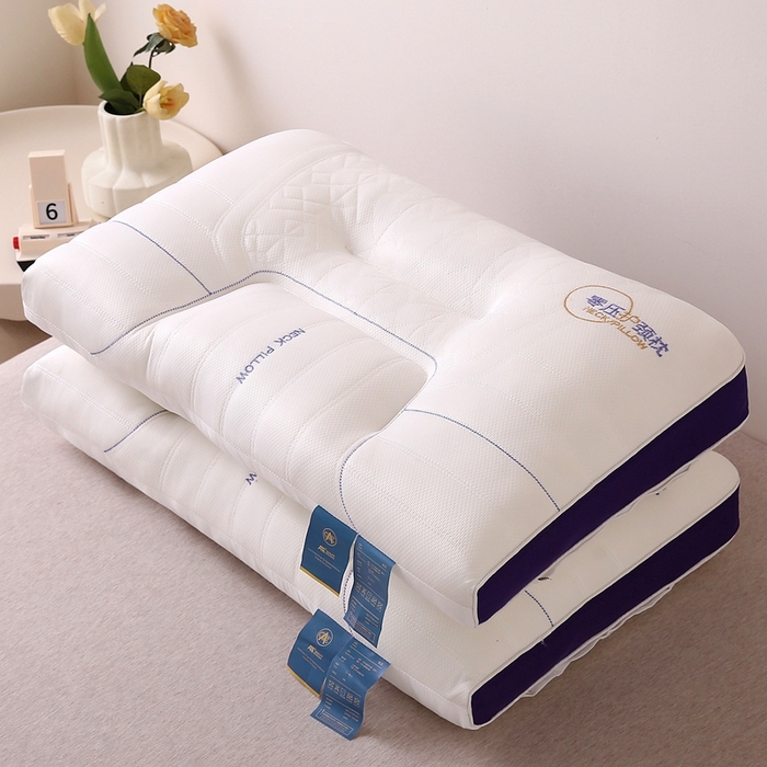 91家纺网 家纺一手货源 找家纺 珍贝家纺 2025新款零压深睡护颈枕枕头枕芯 蓝紫色