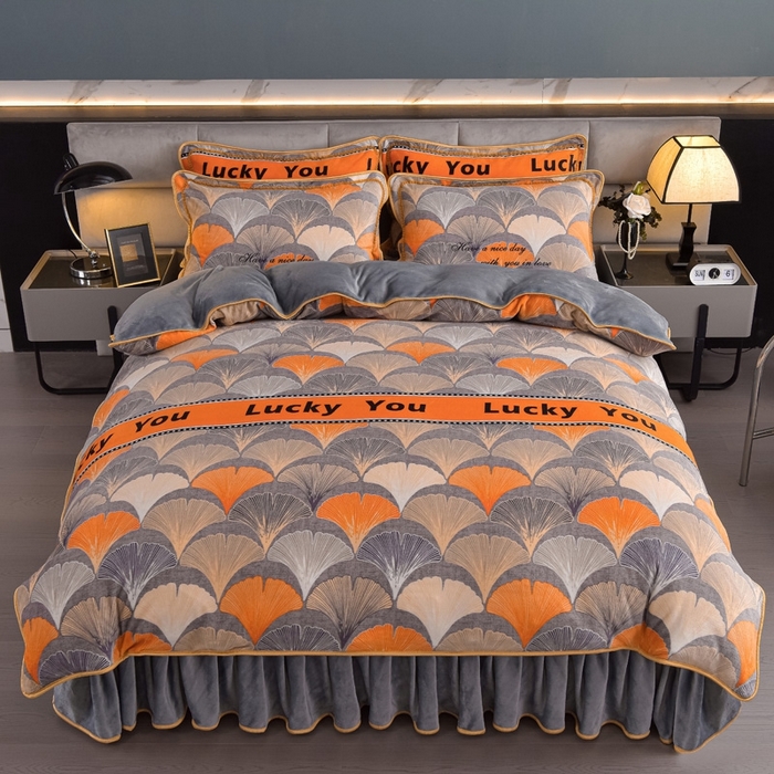 91家纺网 家纺一手货源 找家纺 总 锦铭源2025直播印花7斤牛奶绒金貂水晶法莱珊瑚绒四件套床裙款