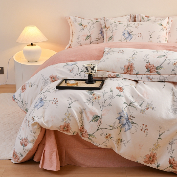 91家纺网 家纺一手货源 找家纺 铭浩家纺 2025新款全棉纯棉数码印花四件套 舒雅