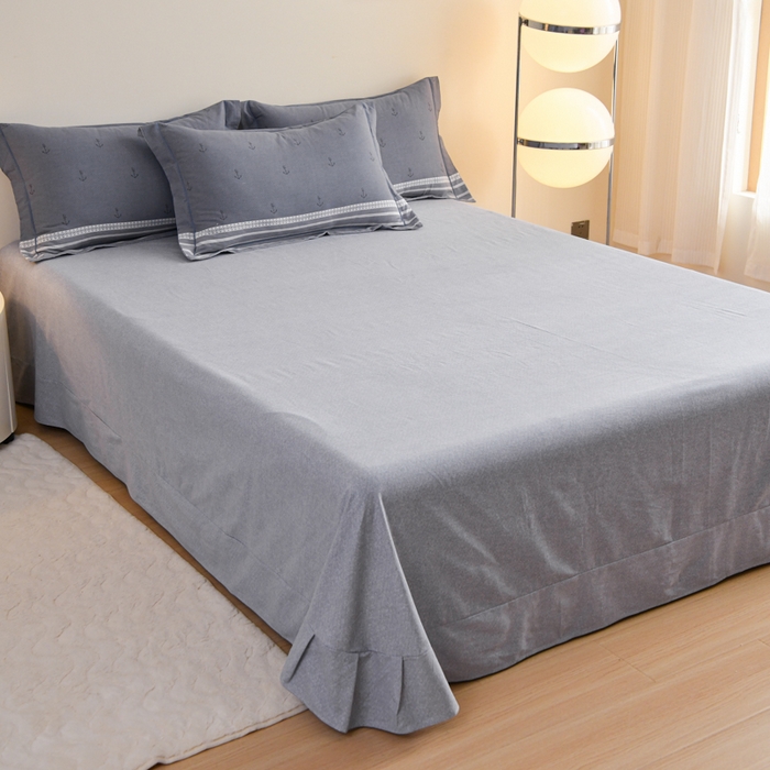 91家纺网 家纺一手货源 找家纺 铭浩家纺 2025新款全棉纯棉数码印花四件套 西雅图-蓝