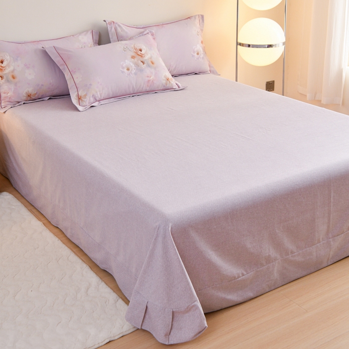 91家纺网 家纺一手货源 找家纺 铭浩家纺 2025新款全棉纯棉数码印花四件套 颜玉-紫