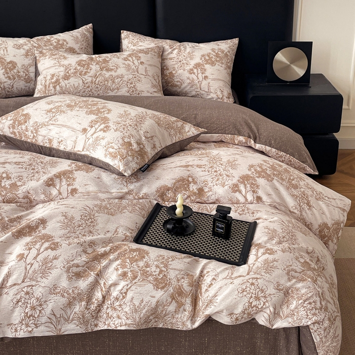 91家纺网 家纺一手货源 找家纺 （总）海岛哥哥 2025新款原麻复古亚麻四件套系列