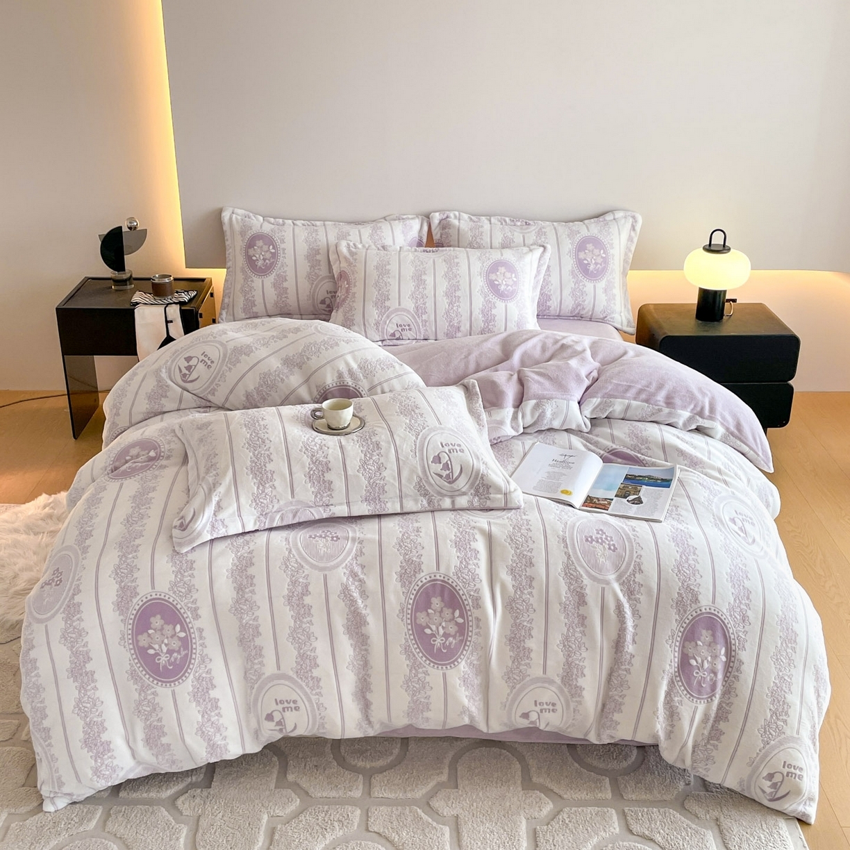 91家纺网 家纺一手货源 找家纺 （总）居易简 2025新款A类高克重牛奶绒立体浮雕四件套