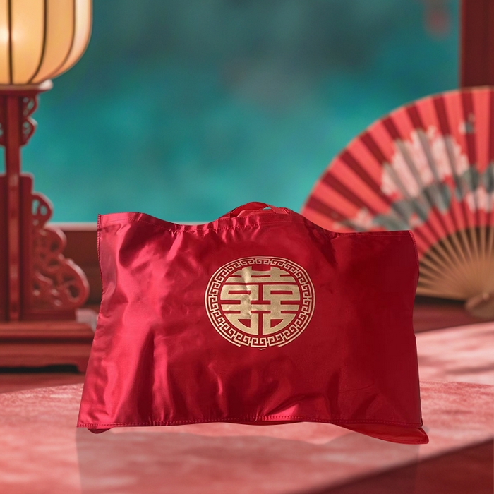 91家纺网 家纺一手货源 找家纺 2025中国红100s澳棉设计师款双喜结婚喜庆婚庆枕头枕芯