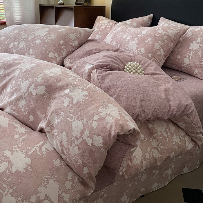 海岛哥哥 2025新款原麻复古亚麻四件套系列 浮绘花影