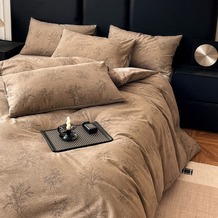 91家纺网 家纺一手货源 找家纺 海岛哥哥 2025新款原麻复古亚麻四件套系列 花田错