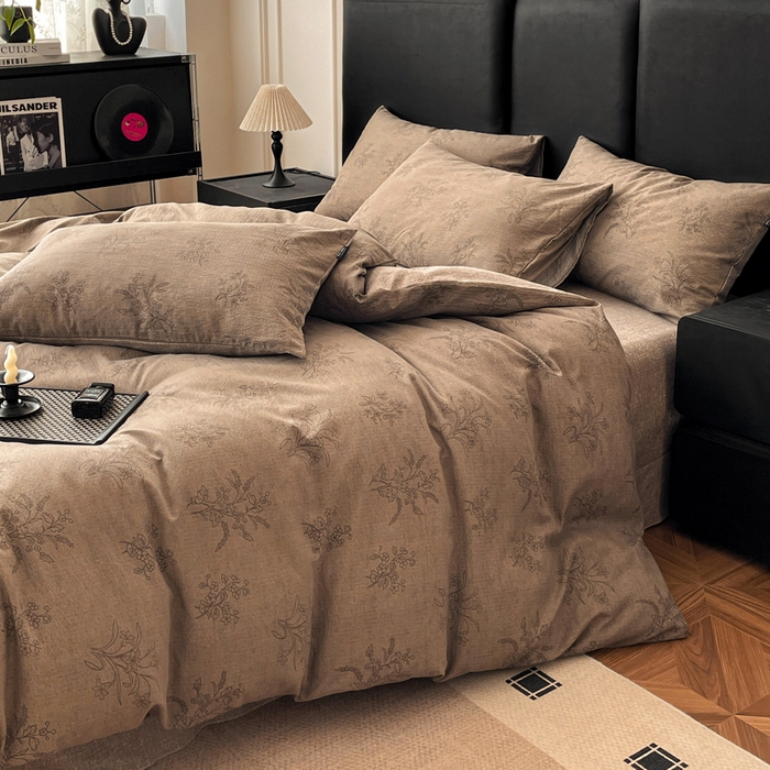 91家纺网 家纺一手货源 找家纺 海岛哥哥 2025新款原麻复古亚麻四件套系列 花田错