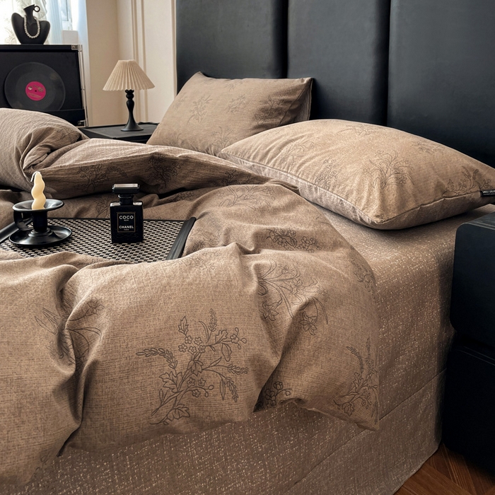 91家纺网 家纺一手货源 找家纺 海岛哥哥 2025新款原麻复古亚麻四件套系列 花田错