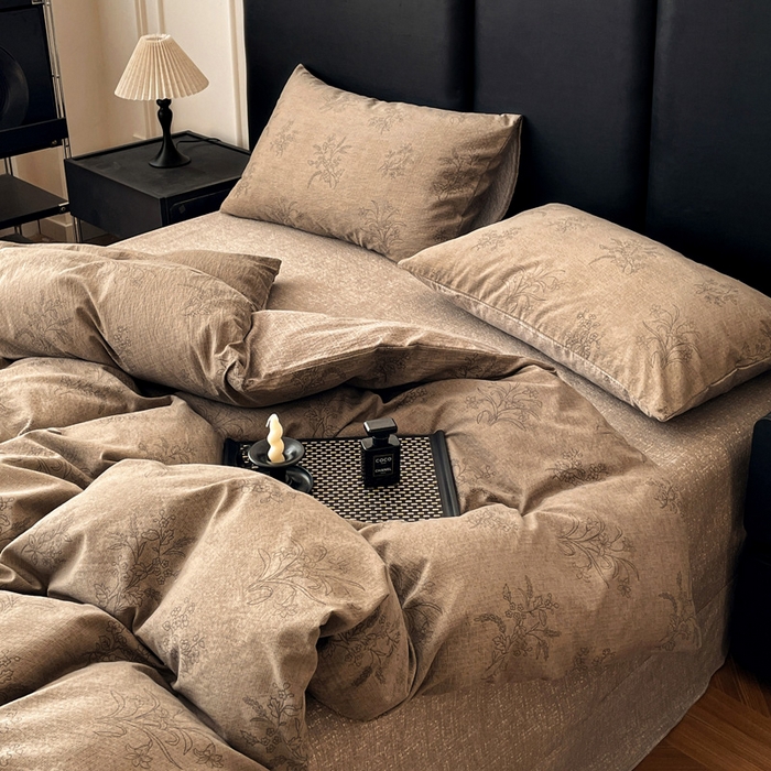 91家纺网 家纺一手货源 找家纺 海岛哥哥 2025新款原麻复古亚麻四件套系列 花田错