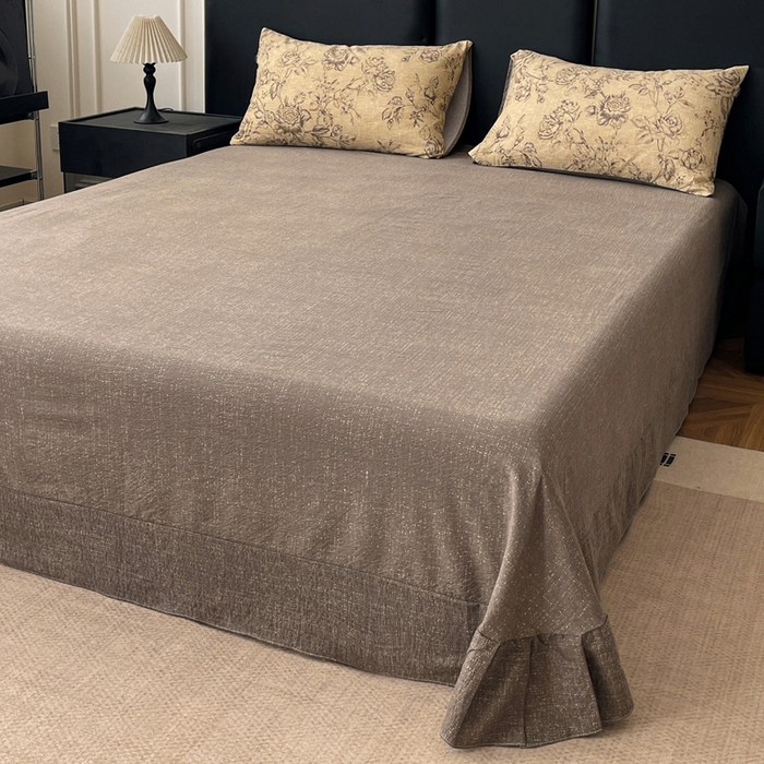 91家纺网 家纺一手货源 找家纺 海岛哥哥 2025新款原麻复古亚麻四件套系列 花无意