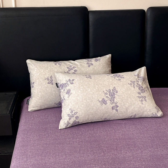 91家纺网 家纺一手货源 找家纺 海岛哥哥 2025新款原麻复古亚麻四件套系列 静谧花香-紫