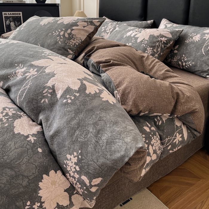 海岛哥哥 2025新款原麻复古亚麻四件套系列 兰亭序-灰