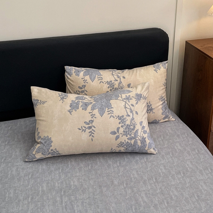 91家纺网 家纺一手货源 找家纺 海岛哥哥 2025新款原麻复古亚麻四件套系列 兰亭序-米