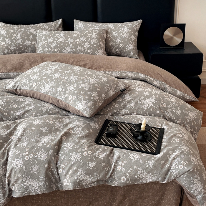 91家纺网 家纺一手货源 找家纺 海岛哥哥 2025新款原麻复古亚麻四件套系列 素颜