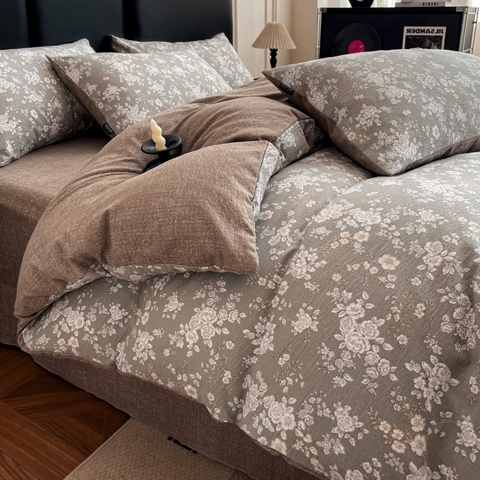 91家纺网 家纺一手货源 找家纺 海岛哥哥 2025新款原麻复古亚麻四件套系列 素颜