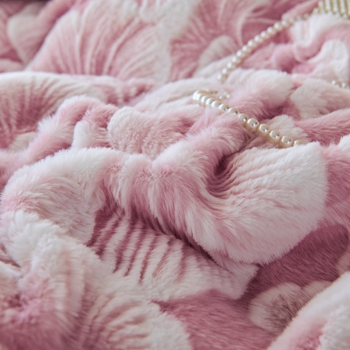 91家纺网 家纺一手货源 找家纺 尚品凤凰 2025兔毛绒四件套 雪莉  粉紫