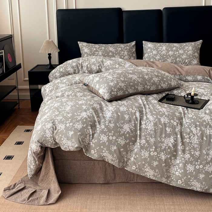 91家纺网 家纺一手货源 找家纺 海岛哥哥 2025新款原麻复古亚麻四件套系列 素颜