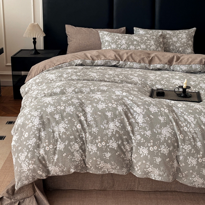 91家纺网 家纺一手货源 找家纺 海岛哥哥 2025新款原麻复古亚麻四件套系列 素颜