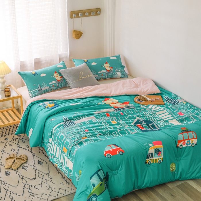 91家纺网 家纺一手货源 找家纺 （总）十九色 2025新款数码印花大版针织绒春秋冬被卡通被子被芯