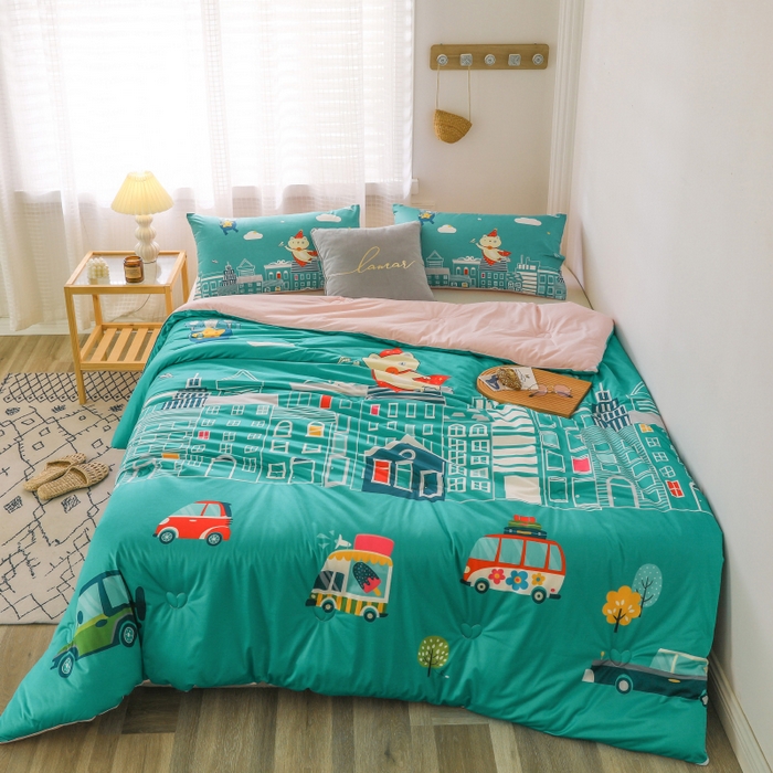 91家纺网 家纺一手货源 找家纺 （总）十九色 2025新款数码印花大版针织绒春秋冬被卡通被子被芯