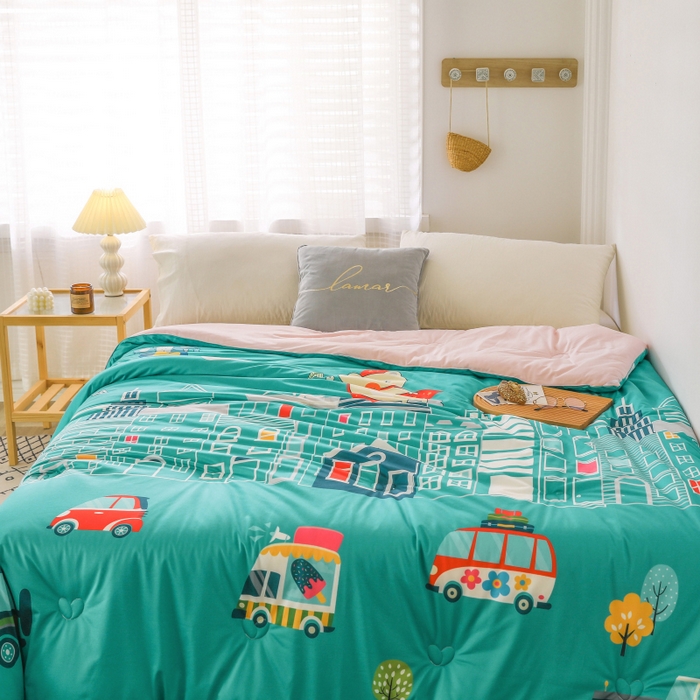 91家纺网 家纺一手货源 找家纺 （总）十九色 2025新款数码印花大版针织绒春秋冬被卡通被子被芯