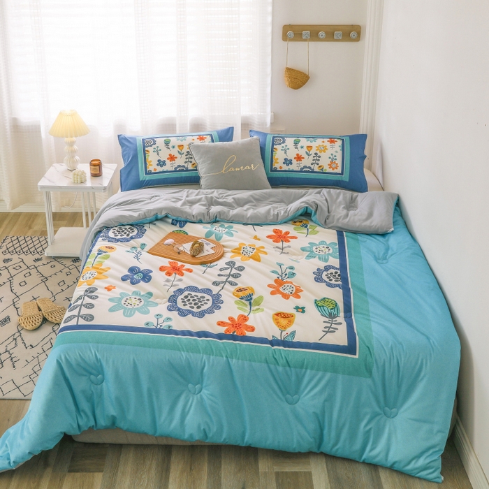 91家纺网 家纺一手货源 找家纺 （总）十九色 2025新款数码印花大版针织绒春秋冬被卡通被子被芯