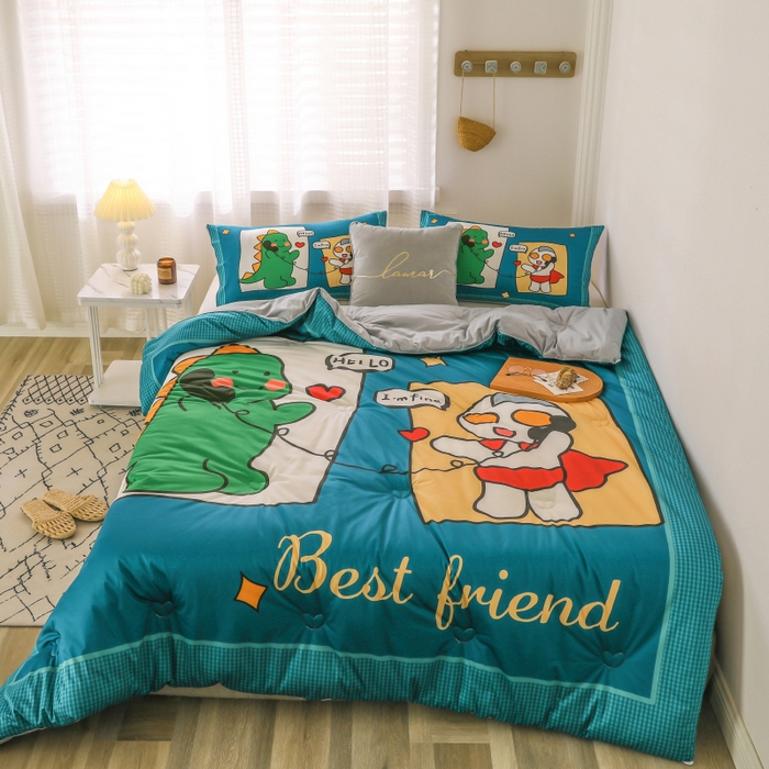 91家纺网 家纺一手货源 找家纺 （总）十九色 2025新款数码印花大版针织绒春秋冬被卡通被子被芯