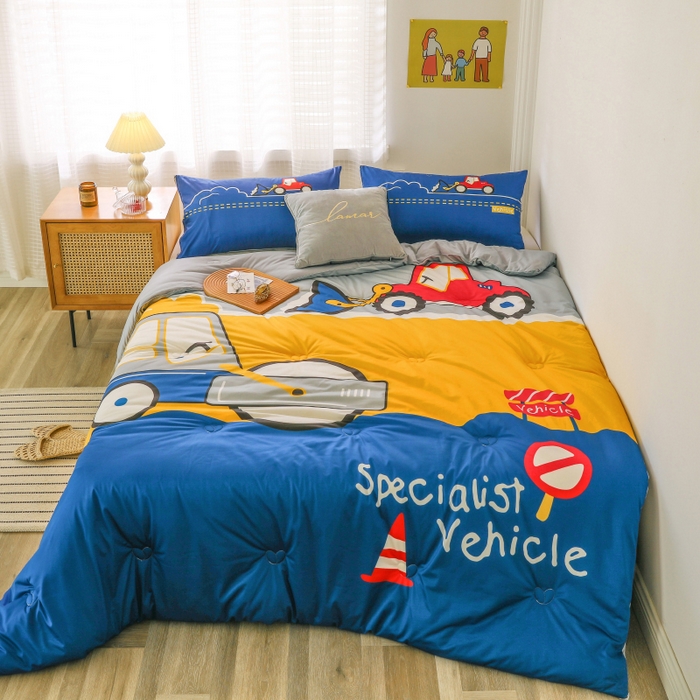 91家纺网 家纺一手货源 找家纺 （总）十九色 2025新款数码印花大版针织绒春秋冬被卡通被子被芯