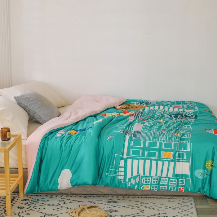 91家纺网 家纺一手货源 找家纺 （总）十九色 2025新款数码印花大版针织绒春秋冬被卡通被子被芯