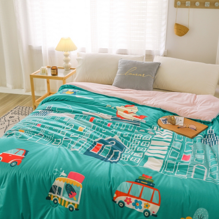 91家纺网 家纺一手货源 找家纺 （总）十九色 2025新款数码印花大版针织绒春秋冬被卡通被子被芯