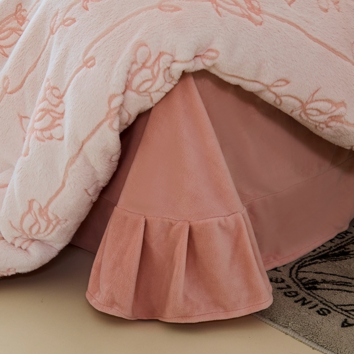 91家纺网 家纺一手货源 找家纺 尚品凤凰 2025兔毛绒四件套 优朵  浅桔