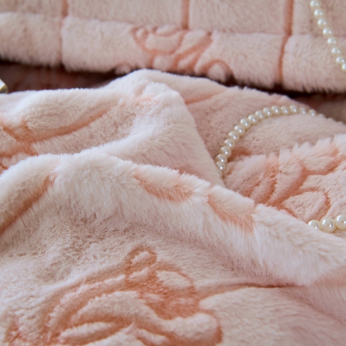 91家纺网 家纺一手货源 找家纺 尚品凤凰 2025兔毛绒四件套 优朵  浅桔