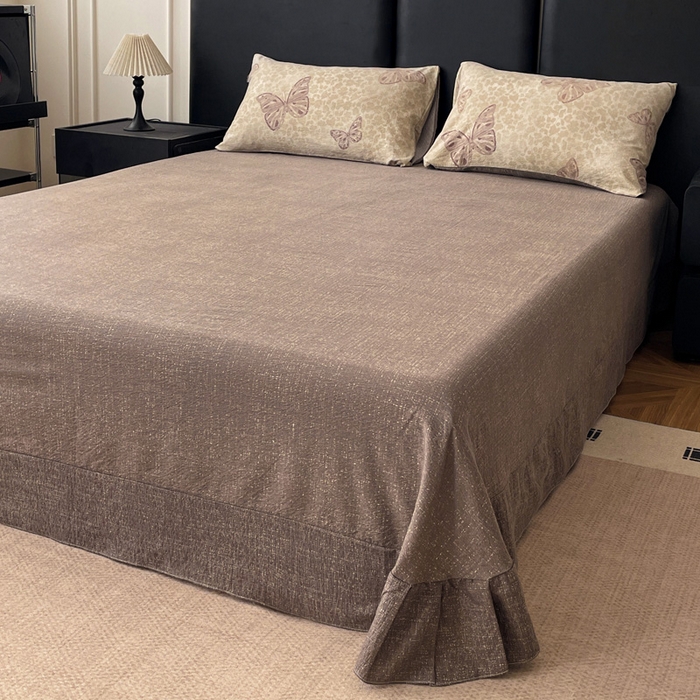 91家纺网 家纺一手货源 找家纺 海岛哥哥 2025新款原麻复古亚麻四件套系列 月神蝶