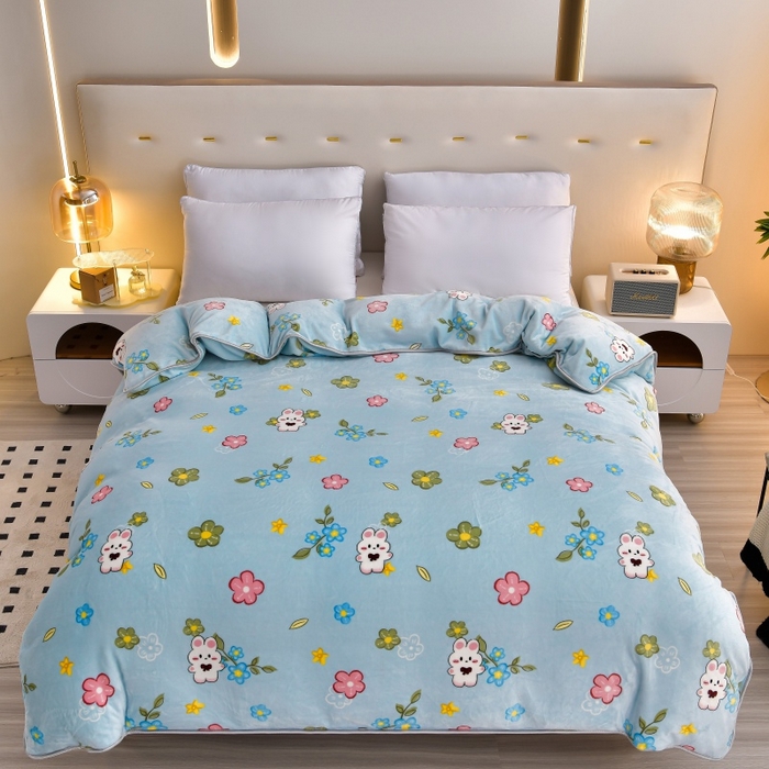 91家纺网 家纺一手货源 找家纺 （总）贝诗梦 2025新款牛奶绒金貂绒法莱绒单被套