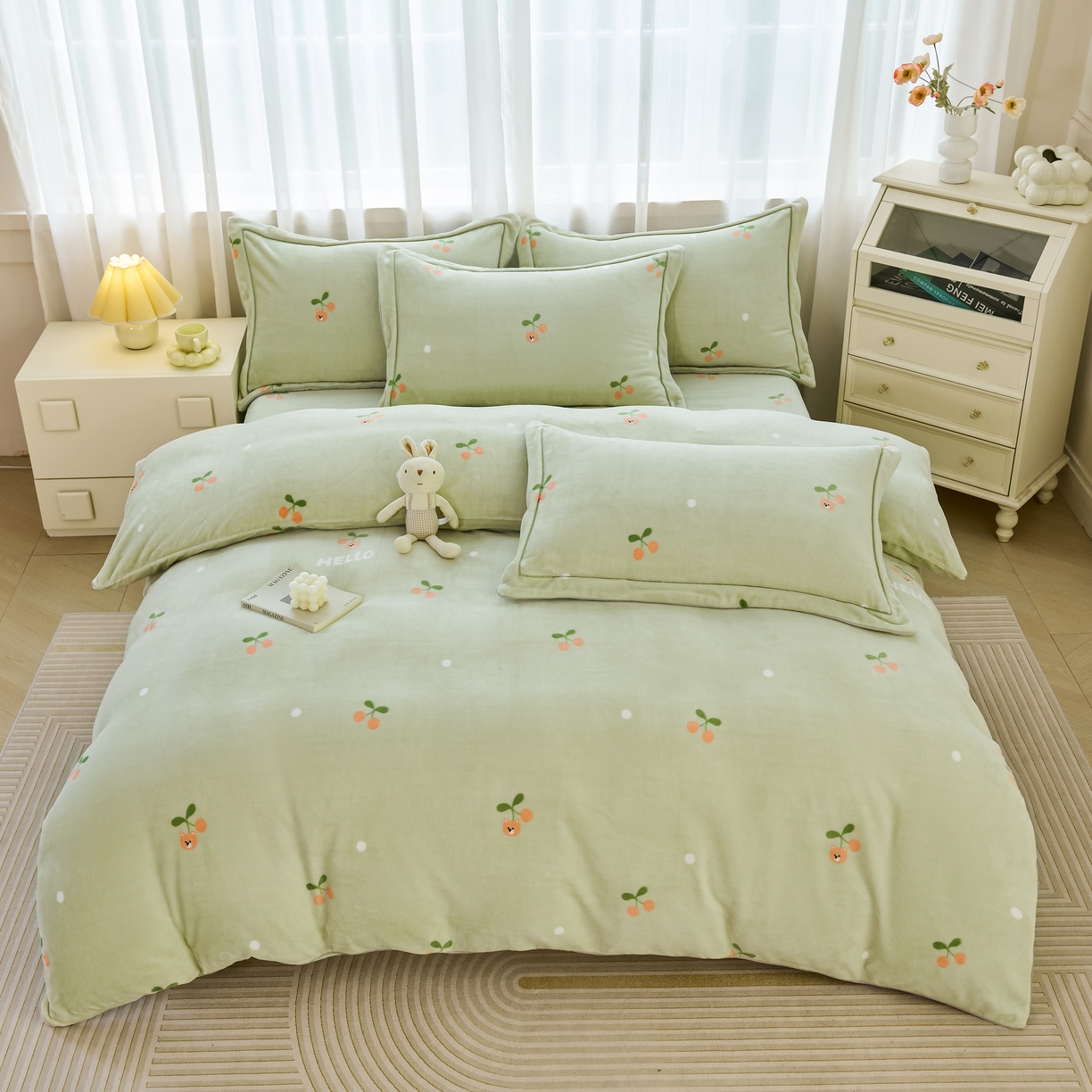 91家纺网 家纺一手货源 找家纺 （总）尚品凤凰2025新款高克重印花牛奶绒四件套-工艺款