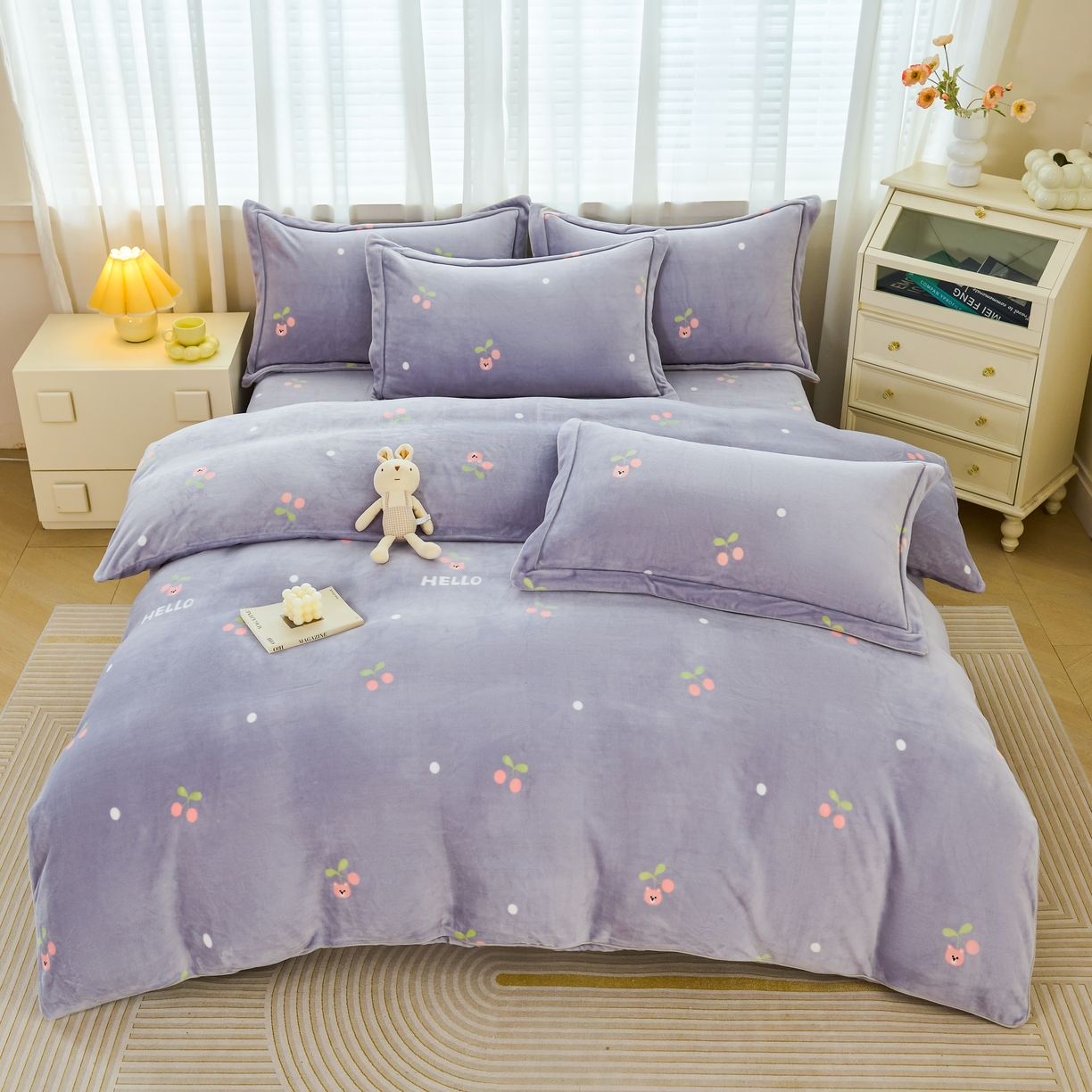 91家纺网 家纺一手货源 找家纺 （总）尚品凤凰2025新款高克重印花牛奶绒四件套-工艺款