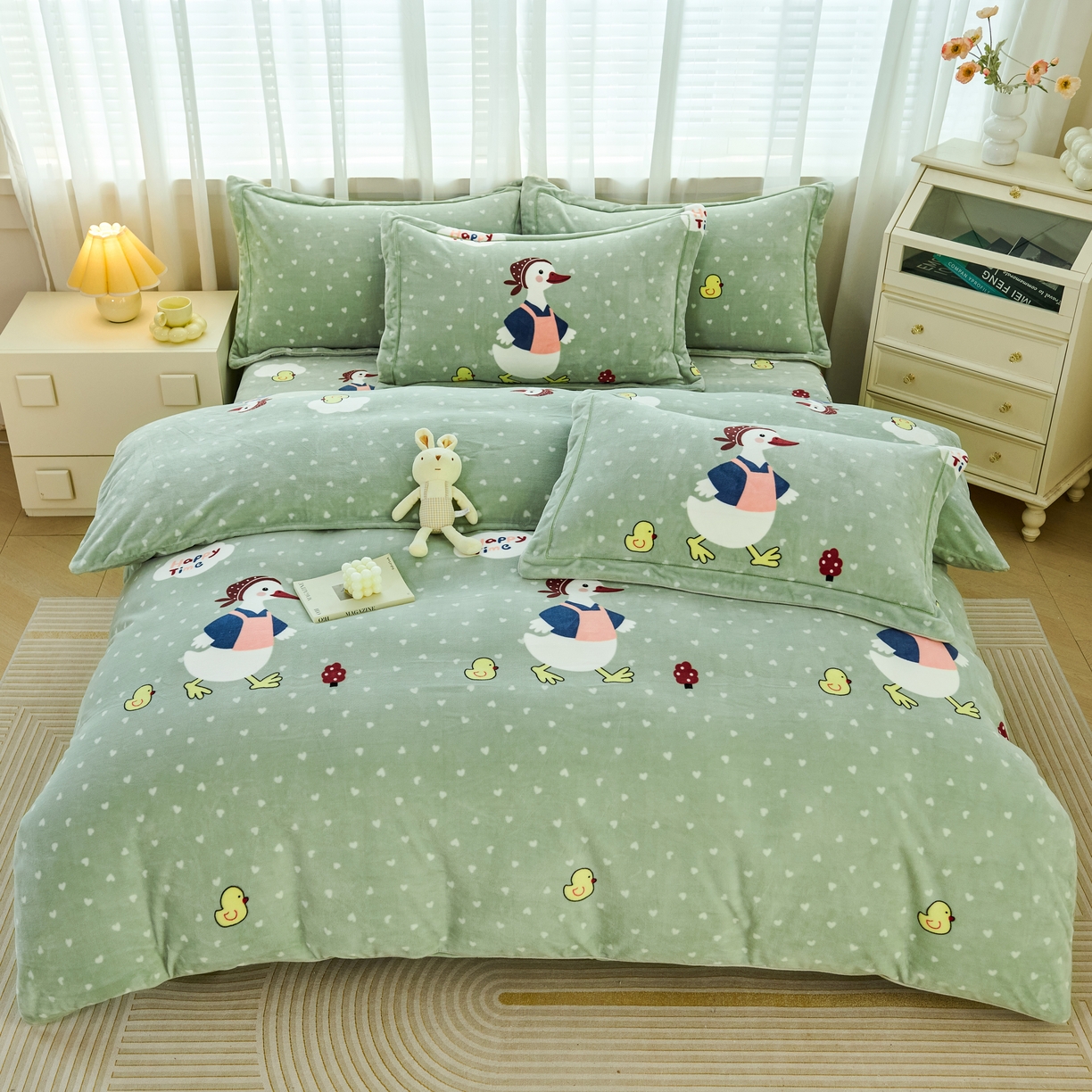 91家纺网 家纺一手货源 找家纺 （总）尚品凤凰2025新款高克重印花牛奶绒四件套-工艺款